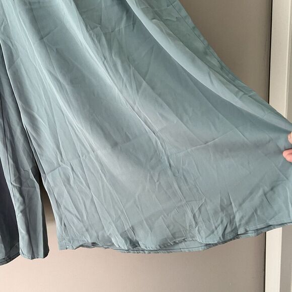 NWT Women’s Pants Plus Sz 2X Wide Leg Flowy Paper Basket Pants Blue Lightweight - Picture 3 of 7